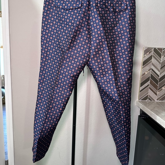 J. Crew Navy and Pink Patterned Women's Pants - Picture 5 of 6